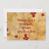 パーチメント、血液(ばちゃばちゃ)跳ねるハロウィーン招待状 招待状 (裏面)