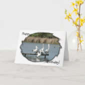 パーチングペリカンズ誕生日カード カード (黄色い花)