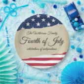 パーチ素朴メントとアメリカ国旗の7月4日 ペーパープレート (パーティー)