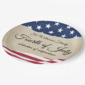 パーチ素朴メントとアメリカ国旗の7月4日 ペーパープレート (アングル)