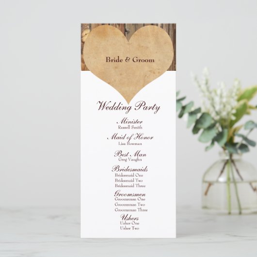 パーチ素朴メントハートウッド結婚式 プログラム (スタンド正面)