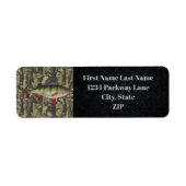 パーチ魚釣り憲章迷彩柄フィッシュスポーツアドレス ラベル (正面)