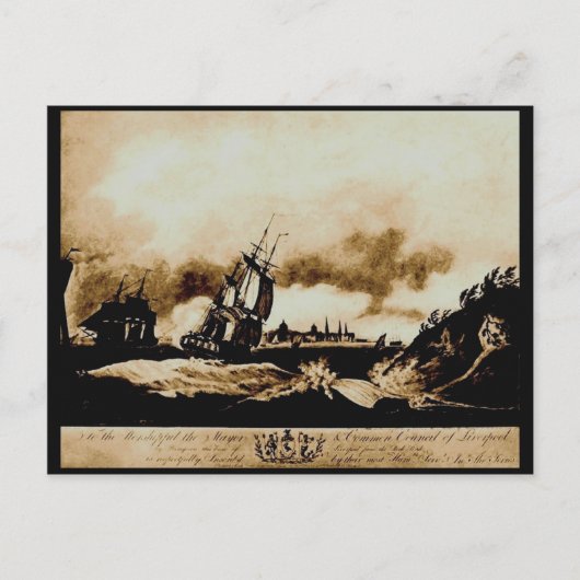 パーチ・ロックのリバプール, 1797 ポストカード (正面)