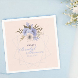 パーチ ヴァイオレット パステル ジオメトリック ローズ ブライダル シャワー スタンダードカクテルナプキン