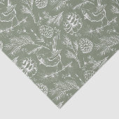 パーチ（鳥）ショウジョウコウカンチョウ、ピネコーンとウィンターベリーセージ 薄葉紙 (詳細)