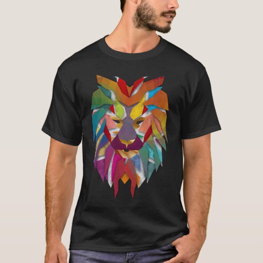 パーツで作られたライオン Tシャツ (正面)