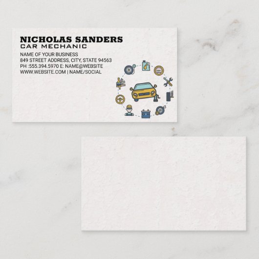 パーツとサービスの自動購入 名刺 (正面/裏面)