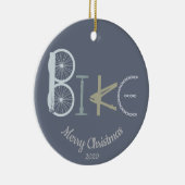 パーツカスタムからのクリスマスバイクワード日付の セラミックオーナメント (右)