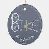 パーツカスタムからのクリスマスバイクワード日付の セラミックオーナメント (左)