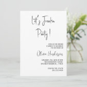 パーティしようぜ!シンプルな誕生日テキストメッセージ 招待状 (スタンド正面)