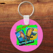 パーティしよう - インコ キーホルダー (正面)