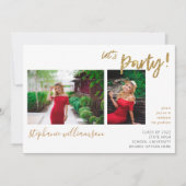 パーティしよう - ゴールド2 フォト 卒業パーティ 招待状 (正面)