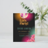 パーティしよう ブラック オレンジ ネオン 40歳の誕生日 ポストカード (スタンド正面)