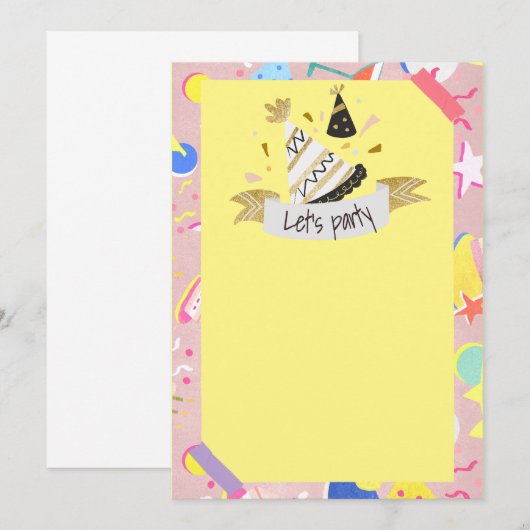 パーティしよう 招待状 (正面/裏面)