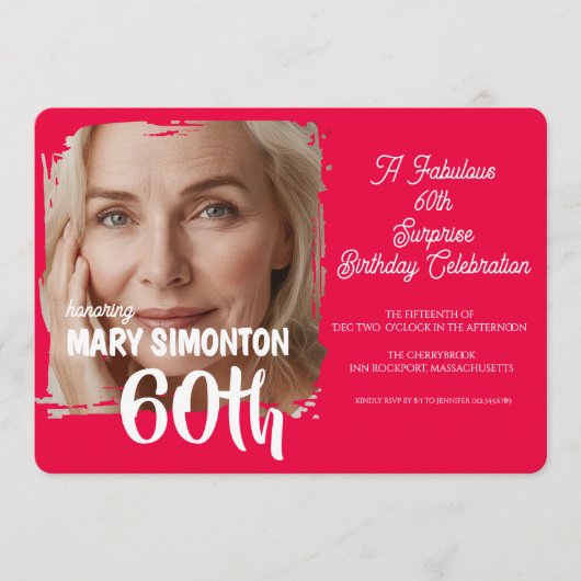 パーティしよう！素敵な60歳サプライズパーティ 招待状 (正面)