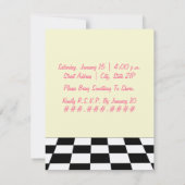 パーティのお誘い - 白黒とピンクのキッチン 招待状 (裏面)