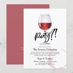 パーティのためだけのパーティ？  ワイングラス柄 おもしろ 招待状