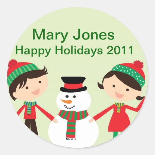 パーティの休日の名前タグ ラウンドシール (正面)