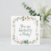 パーティの招待状と花縁どの花 招待状 (スタンド正面)