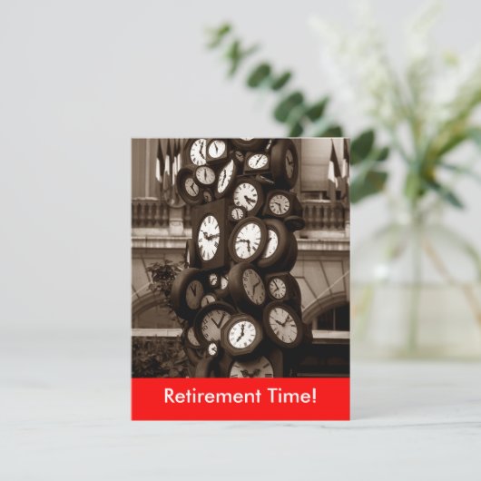 パーティの招待状のための時計の時刻を祝って下さい 招待状 (スタンド正面)