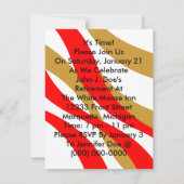 パーティの招待状のための時計の時刻を祝って下さい 招待状 (裏面)