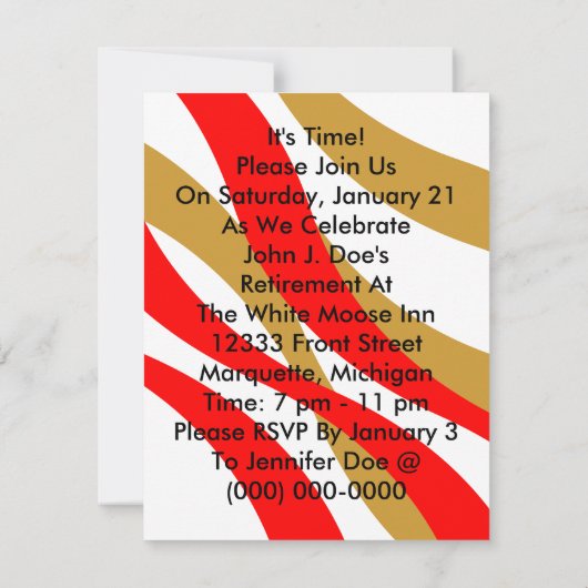 パーティの招待状のための時計の時刻を祝って下さい 招待状 (裏面)