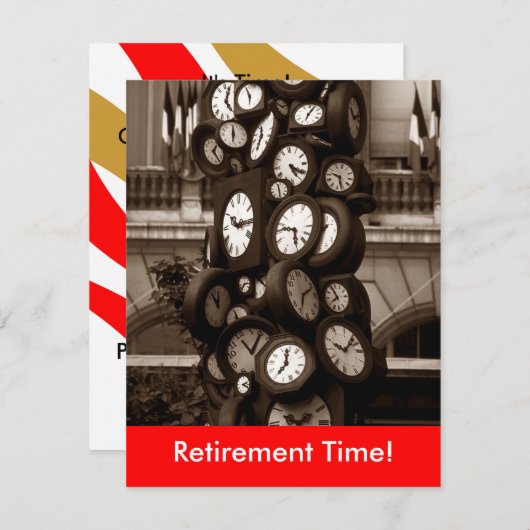 パーティの招待状のための時計の時刻を祝って下さい 招待状 (正面/裏面)