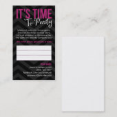パーティの招待状の名刺 名刺 (正面/裏面)
