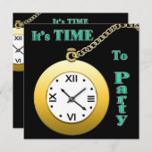 パーティの招待状の時間 招待状 (正面/裏面)