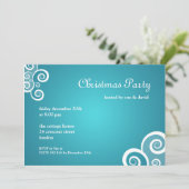 パーティの招待状の素晴らしい渦巻き青 招待状 (スタンド正面)