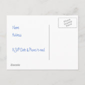 パーティの招待状の郵便はがきを調理している青い女の子 インビテーションポストカード (裏面)