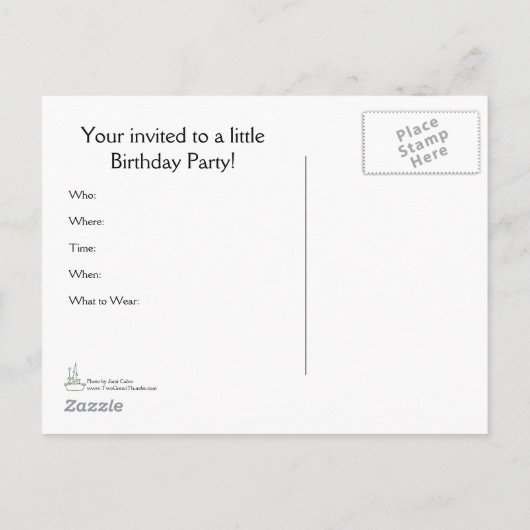 パーティの招待状はがき インビテーションポストカード (裏面)