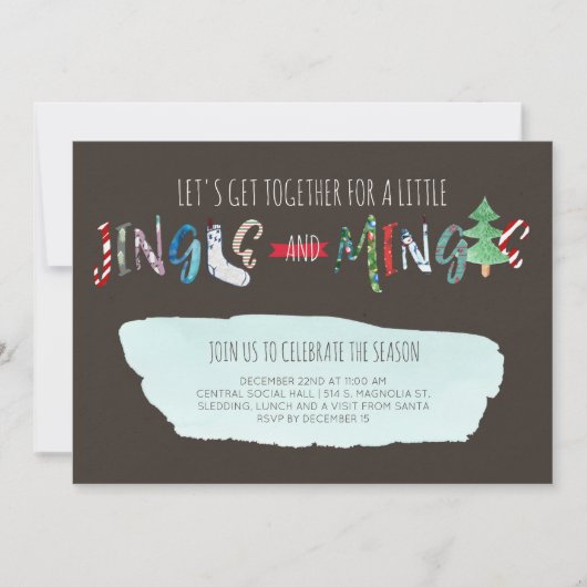 パーティの招待状をちりんちりんと鳴らして下さい及び混ぜて下さい 招待状 (正面)