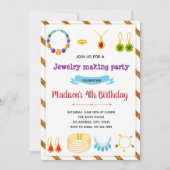 パーティの招待状を作るかわいいジュエリー 招待状 (正面)