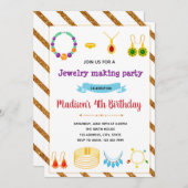 パーティの招待状を作るかわいいジュエリー 招待状 (正面/裏面)