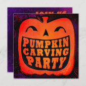 パーティの招待状を切り分けるカボチャ 招待状 (正面/裏面)