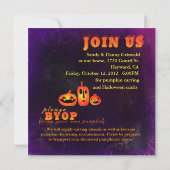 パーティの招待状を切り分けるカボチャ 招待状 (裏面)