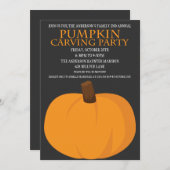 パーティの招待状を切り分けるハロウィンのカボチャ 招待状 (正面/裏面)