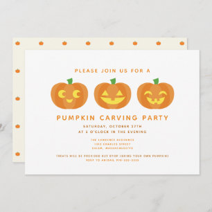 パーティの招待状を切り分けるハロウィンのカボチャ 招待状
