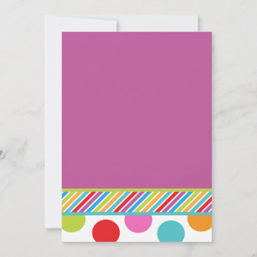 パーティの招待状を跳び、遊び、そして跳ねて下さい (Pink) 招待状 (裏面)