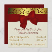 パーティの招待状エレガントな新年の 招待状 (正面/裏面)