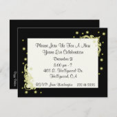 パーティの招待状エレガントな新年の 招待状 (正面/裏面)