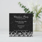 パーティの招待状エレガントウィンタースパークルブラック 招待状 (スタンド正面)