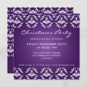 パーティの招待状エレガントパターン紫 招待状 (正面/裏面)