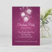 パーティの招待状エレガントボーブきらめくルピンク 招待状 (スタンド正面)