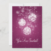 パーティの招待状エレガントボーブきらめくルピンク 招待状 (裏面)