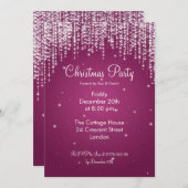 パーティの招待状エレガント落下スパークルベリー 招待状 (正面/裏面)