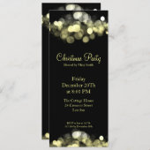 パーティの招待状エレガント金ゴールドの光 招待状 (正面/裏面)