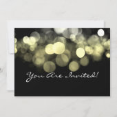 パーティの招待状エレガント金ゴールドの輝く灯 招待状 (裏面)