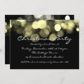 パーティの招待状エレガント金ゴールドの輝く灯 招待状 (正面/裏面)